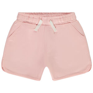 Σορτς σε molleton μονόχρωμο με κορδόνι σε άλλο χρώμα για κορίτσι 