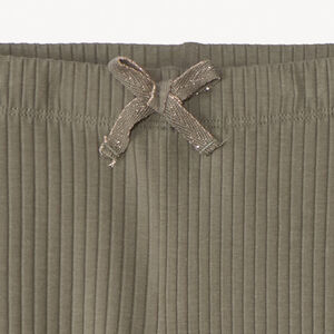 Caleçon long uni en maille côtelé avec nœud pour fille 