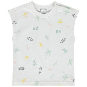 Αμάνικο μπλουζάκι coupe loose με φαντεζί σχέδιο για bebe αγόρι 