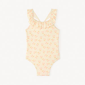 Σα bathing suit μονής κοπής με βολάν και σχέδιο κεράσι για κορίτσι μωρού 