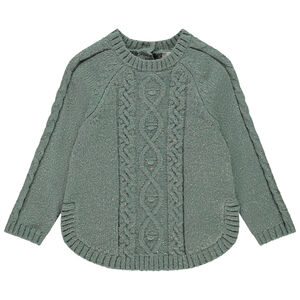 Πουλόβερ poncho από πλεκτό μονόχρωμο για bebe κορίτσι 