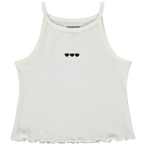 Αμάνικο μπλουζάκι με εφέ ριπ και κεντήματα για κορίτσι 