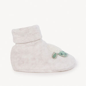 Βρεφικά παντοφλάκια βελουτέ με κέντημα προβάτου 