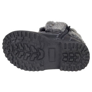 Bottillons à lacets et zip avec revers en fausse fourrure 