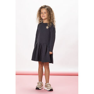 Robe manches longues en jaquard pour fille Main Robe manches longues en jaquard pour fille