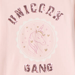 Μπλούζα με μακριά μανίκια από jersey με sequins φαντασίας για κορίτσι 