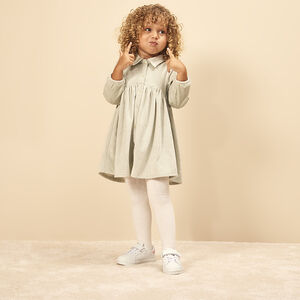 Ρόμπα πουκάμισο βελουτέ κοτλέ μονόχρωμο για bebe κορίτσι 