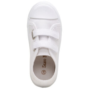 Λευκά πάνινα αθλητικά παπούτσια με αυτοκόλλητο από 24 έως 35 