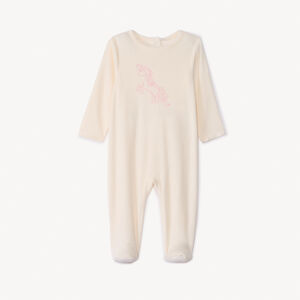 Dors-bien uni en velours à motif fantaisie pour bébé fille  Main Dors-bien uni en velours à motif fantaisie pour bébé fille