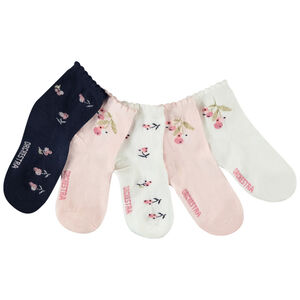 Lot de 5 paires de chaussettes motifs myrtilles fille 
