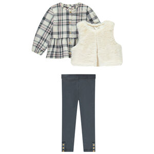 Ensemble tunique fantaisie + gilet et legging pour bébé fille  Main Ensemble tunique fantaisie + gilet et legging pour bébé fille