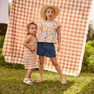 Tunique manches courtes imprimé fleuri pour fille 