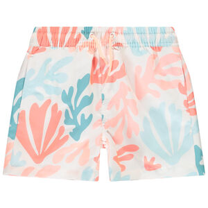 Σορτς μπάνιου υφασμάτινο με πολύχρωμα σχέδια κοραλλιών για αγόρι 