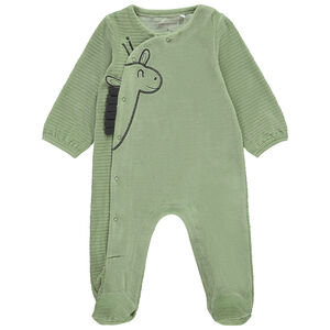 Dors-bien ludique en velours motif girafe pour bébé garçon  Main Dors-bien ludique en velours motif girafe pour bébé garçon
