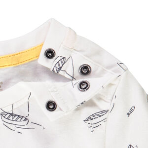 T-shirt κοντομάνικο με σχέδιο ιστιοφόρα για μωρό αγόρι 