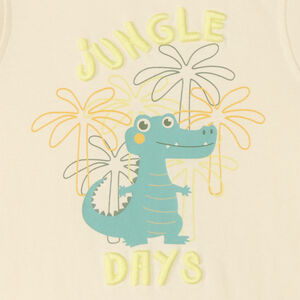 Απλό αμάνικο μπλουζάκι με εκτύπωση κροκόδειλου για μωρό αγόρι. 
