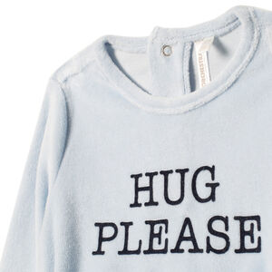 Πιτζάμα βελουτέ με μήνυμα σχέδιο για bebe αγόρι 