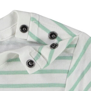 Σετ μπλουζάκι φαντασίας με ρίγες + μονόχρωμο σορτς για bebe αγόρι 