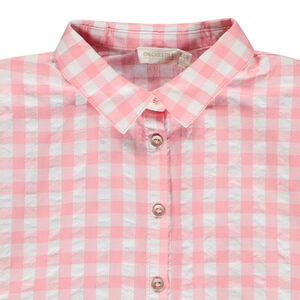 Πουκάμισο με εφέ φιόγκου σε καρό σχέδιο για κορίτσι 