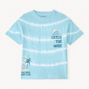 T-shirt κοντού μανικιού με tie and dye σχέδιο surf για αγόρι. 