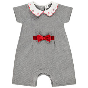 Combi κοντό με γιακά Claudine και φιόγκο για bebe κορίτσι Main Combi κοντό με γιακά Claudine και φιόγκο για bebe κορίτσι