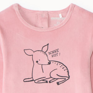 Σετ πυτζάμα 2 τεμαχίων micropolaire με print biche για μωρό κορίτσι 