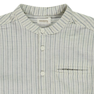 Πουκάμισο μακρυμάνικο με αναδιπλούμενα μανίκια και ριγέ για αγόρι 