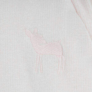 Αφαιρούμενος μανίκι υπνόσακος από βελούτε κοτλέ TOG 3.5 με κέντημα ελαφιού ροζ 