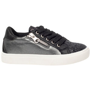 Baskets noires à strass et effet irisé avec fermeture éclair pour fille 