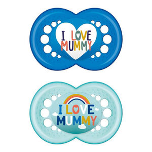 MAM – I Love Mummy Πιπίλα με Θηλή Σιλικόνης 6-16m 2τμχ Boy 
