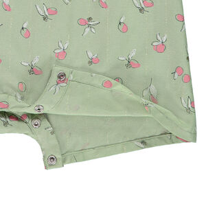 Κοντομάνικο φόρεμα με σχέδιο ροδάκινα και λαμπερούς κλωστές για bebe κορίτσι 