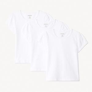Lot de 3 t-shirts manches courtes unis blancs pour fille  