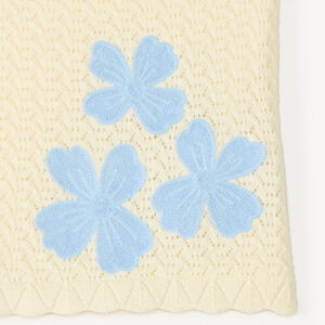 Αμάνικο πλεκτό μπλουζάκι με κεντημένα λουλούδια για κορίτσι 