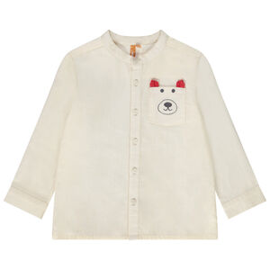 Πουκάμισο από popeline με παιχνιδιάρικη τσέπη για bebe αγόρι 