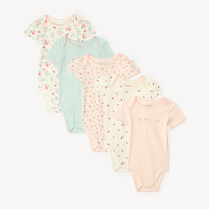 Σετ από 5 κοντομάνικα φανταστικά κορμάκια για κορίτσια μωρά. 