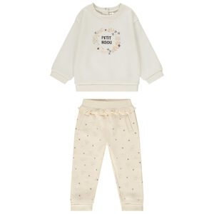 Σετ jogging σε molleton Petit Bisou για bebe κορίτσι 