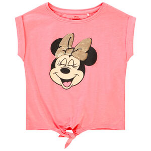 T-shirt κοντομάνικο σχέδιο Minnie Disney λεπτομέρειες παγιέτες για κορίτσι Main T-shirt κοντομάνικο σχέδιο Minnie Disney λεπτομέρειες παγιέτες για κορίτσι