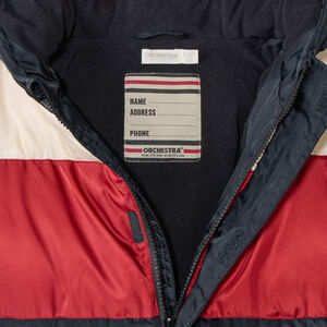 Μπουφάν με εφέ colorblock και κουκούλα για αγόρι 