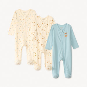 Σετ 3 ζιπ-μπες με μακριά μανίκια και σχέδιο με μικρό άλογο για αγόρια μωρά. 