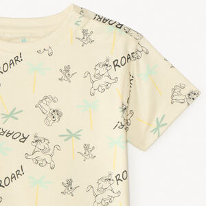 T-shirt à manches courtes 1/2 oversize imprimé Le Roi Lion Disney pour garçon. 