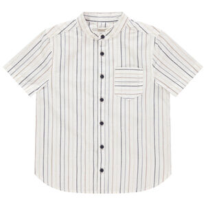 Πουκάμισο κοντομάνικο βαμβακερό ριγέ με τσέπη 