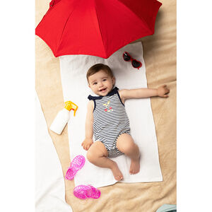 Combi κοντό ριγέ για bebe κορίτσι Main Combi κοντό ριγέ για bebe κορίτσι