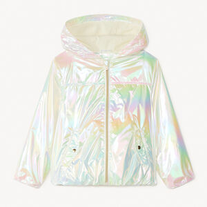 Αντιανεμικό ιριδίζον μπουφάν με κουκούλα για κορίτσι 