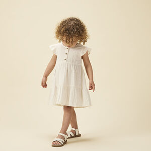 Φόρεμα κοντομάνικο με δαντέλα για bebe κορίτσι 