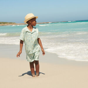 Σετ 2 τεμαχίων πουκάμισο + bermuda σε χαβάητικο στυλ για αγόρι 