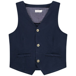 Ζακέτα χωρίς μανίκια μονόχρωμη για αγόρι 