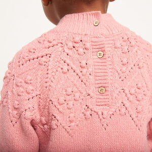 Φόρεμα μακρυμάνικο από πλεκτό μονόχρωμο για bebe κορίτσι 