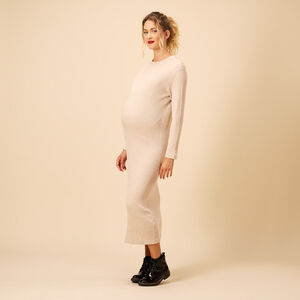 Μακριά φόρεμα από πλεκτό ριγέ για γυναίκες 