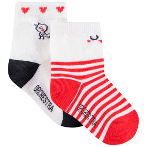 Lot de 2 paires de chaussettes assorties à motifs jacquard 