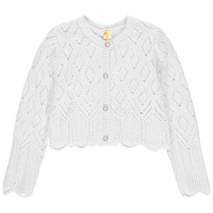 Ζακέτα με αζούρ πλέξη και μεταλλιζέ κουμπιά 